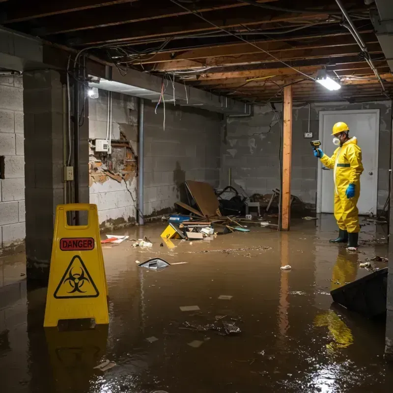 Flooded Basement Electrical Hazard in Ada, OK Property